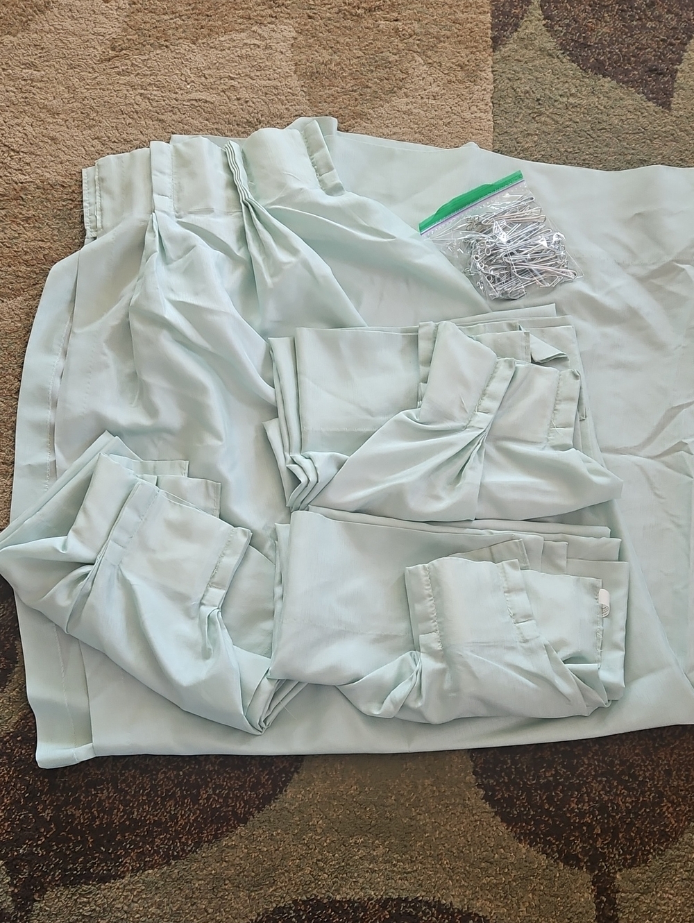 Light Mint Drapery Panel Set - Soft Solid Curtains
